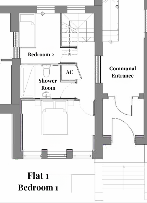 Flat 1 Duplex - Two-Bedroom - Lower Ground