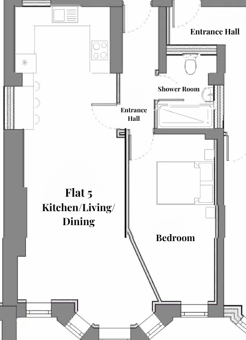 Flat 5 - £250,000- One bedroom apartment